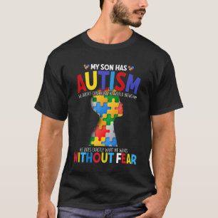 Autism  Women Men Family My Son Has Autism Awarene T-Shirt