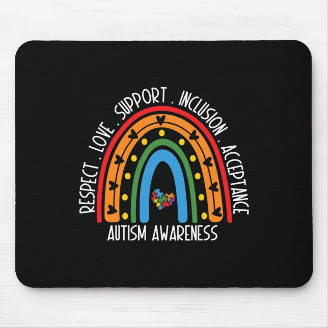 Autism Women Men Respect Love Support Autism Aware Mouse Pad (Front)