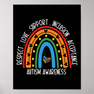 Autism Women Men Respect Love Support Autism Aware Poster