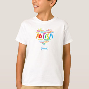 AUTISM WORD HEART Autism Awareness T-Shirt