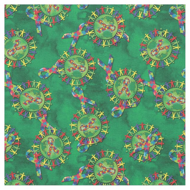 Autism World Awareness Fabric (Close Up)