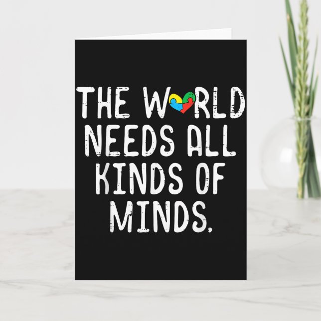 Autism World Needs All Kinds Of Mind Awareness Men Card (Front)