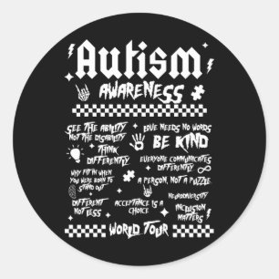 Autism World Tour Classic Round Sticker