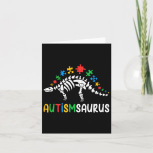 Autismsaurus Dinosaur Boys Kids Toddler Autism Awa Card