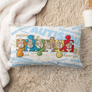 Autismus mit den Fingeralphabeten Lumbar Cushion