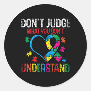 Autist Support Autism 1  Classic Round Sticker