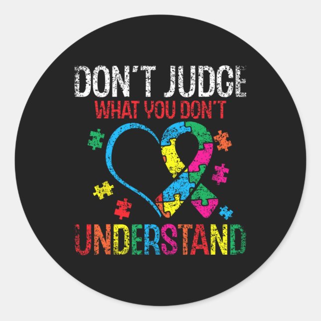 Autist Support Autism 1  Classic Round Sticker (Front)