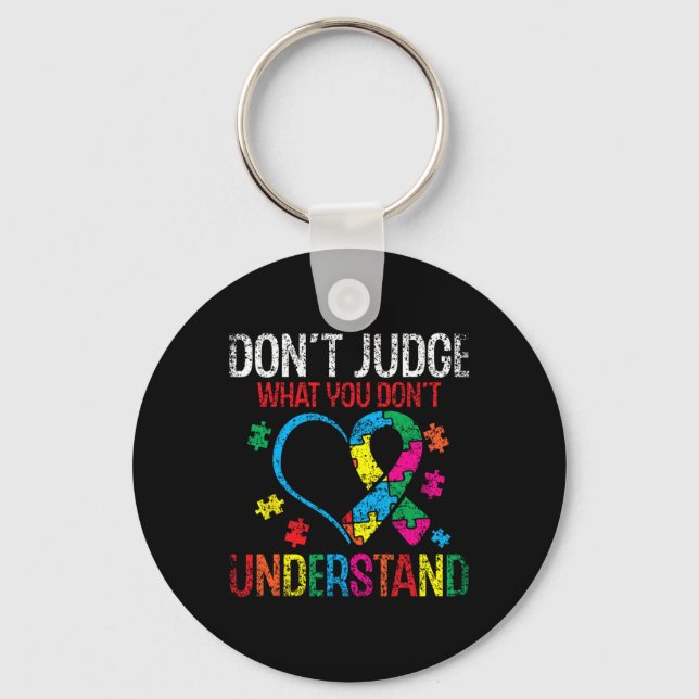 Autist Support Autism 1  Key Ring (Front)