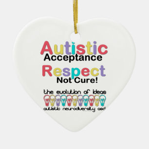 Autistic Acceptance Respect Not Cure Ceramic Tree Decoration