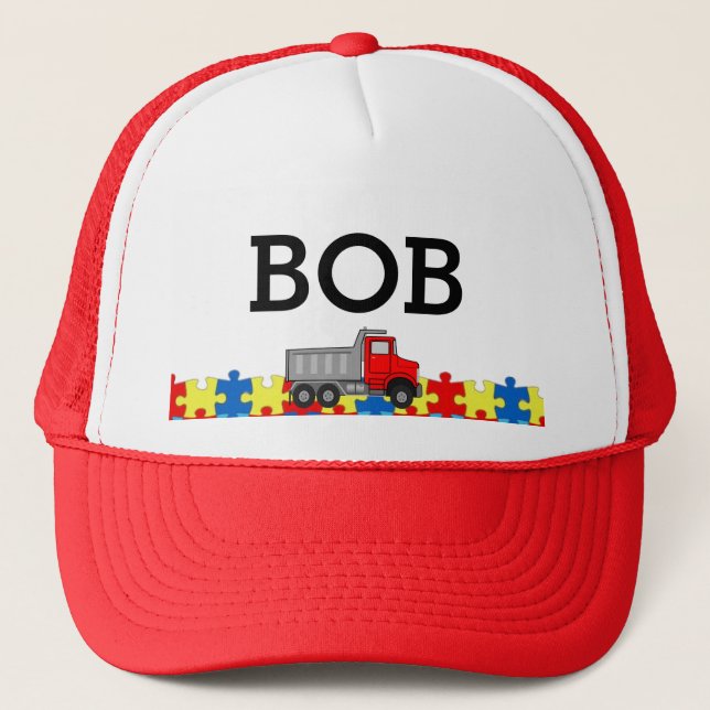 Autistic Adult Hat with NAME Baseball Cap (Front)