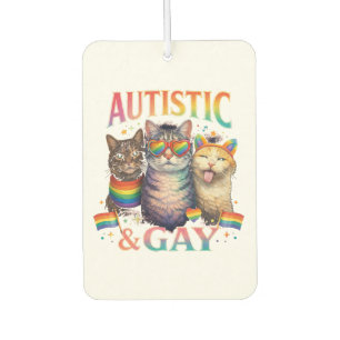 Autistic And Gay Funny Cat Car Air Freshener