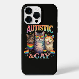 Autistic And Gay Funny Cat iPhone 14 Pro Max Case