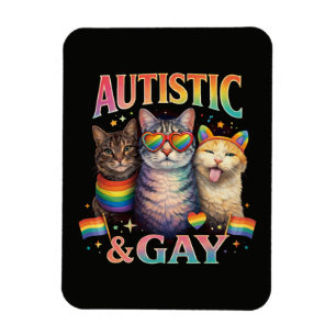 Autistic And Gay Funny Cat Magnet