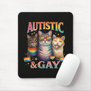 Autistic And Gay Funny Cat Mouse Pad
