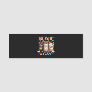 Autistic And Gay Funny Cat Name Tag