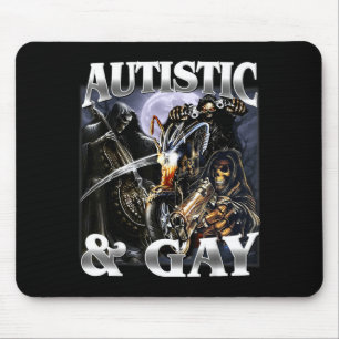 Autistic and Gay Funny Hard Skeleton Meme Bootleg Mouse Pad