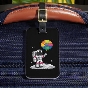 Autistic Astronaut Balloon Space Autism Awareness Luggage Tag