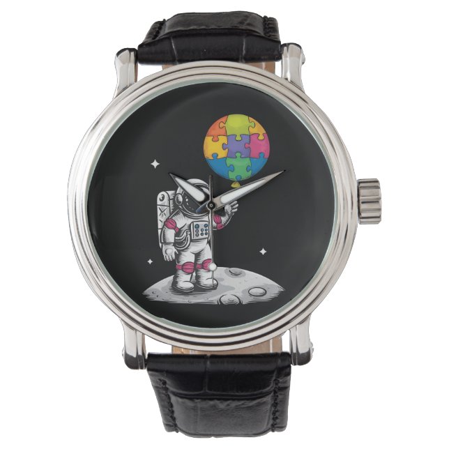 Autistic Astronaut Balloon Space Autism Awareness Watch (Front)