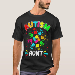 Autistic Aunt Puzzle Support Family Autism Awarene T-Shirt