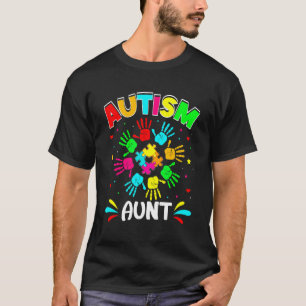 Autistic Aunt Puzzle Support Family Autism Awarene T-Shirt