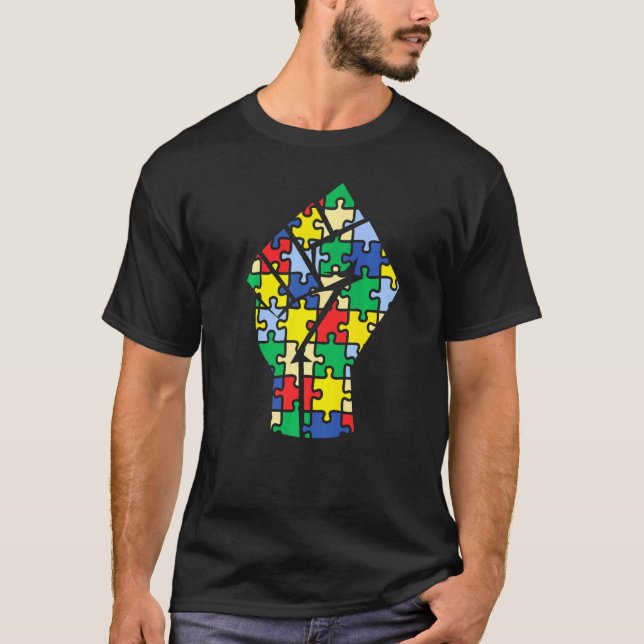 Autistic Autism Awareness Kindness Hand Puzzle Gra T-Shirt (Front)