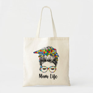 Autistic Autism Awareness Mom Life Shirts Women Mo Tote Bag
