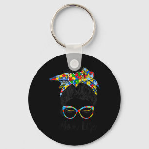 Autistic Autism Awareness Mum Life Shirts Women Mo Key Ring