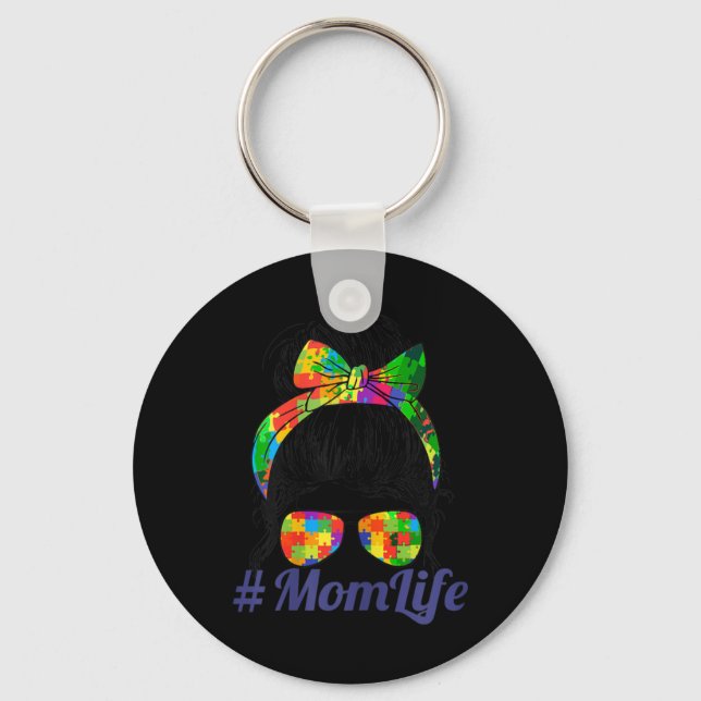 Autistic Autism Awareness Mum Life Women Mum. This Key Ring (Front)