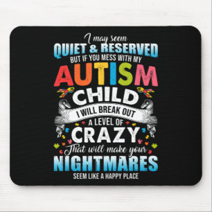 Autistic Autism Awareness Puzzle Pieces Proud Auti Mouse Pad