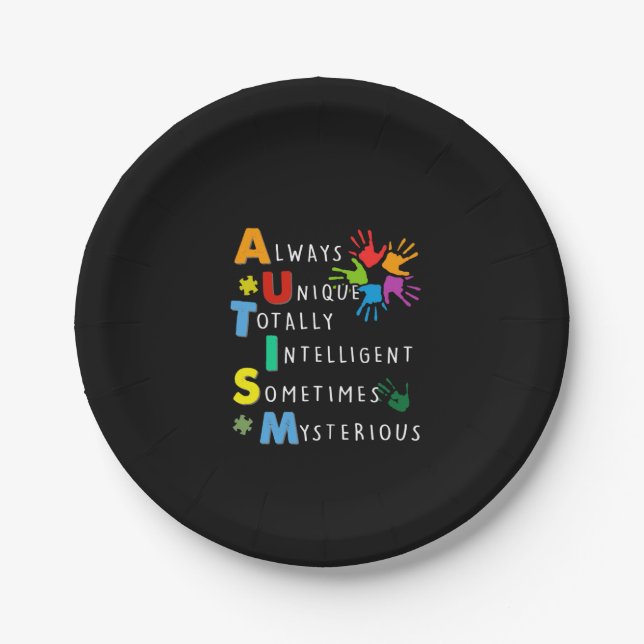 Autistic | Autism Strong Definition Paper Plate (Front)