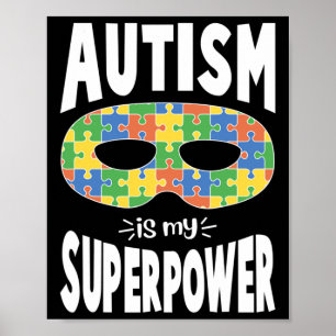 Autistic Awareness Men Women Kids Autism Is My Sup Poster