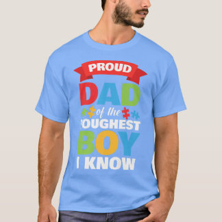Autistic Awareness Month Mens Proud Autism Dad Son T-Shirt