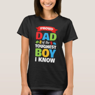 Autistic Awareness Month Mens Proud Autism Dad Son T-Shirt