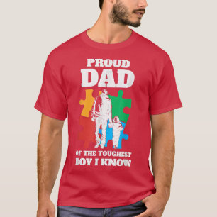Autistic Awareness Month Mens Proud Autism Dad Son T-Shirt
