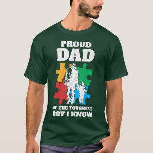 Autistic Awareness Month Mens Proud Autism Dad Son T-Shirt