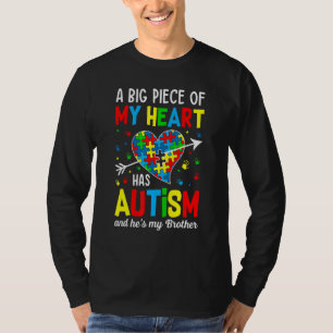 Autistic Boy Piece My Heart Has Autism He's My Bro T-Shirt