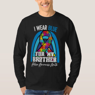 Autistic Brother I Wear Blue For My Brother Rainbo T-Shirt