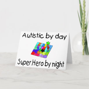 Autistic By Day Super Hero By Night Holiday Card