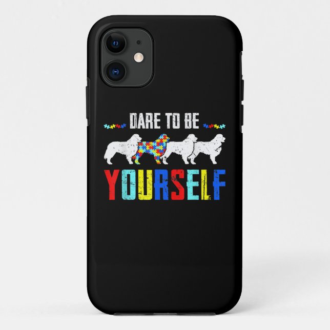 Autistic | Dare To Be Different Bernese Mountain Case-Mate iPhone Case (Back)