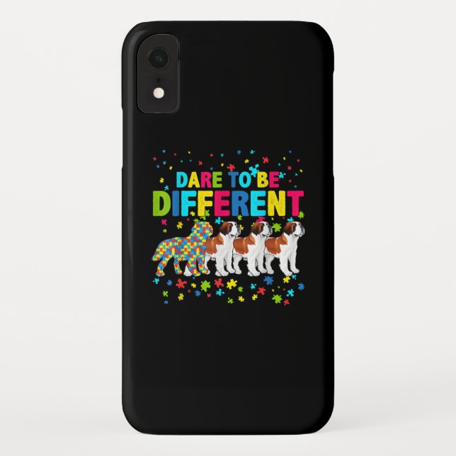 Autistic | Dare To Be Different Saint Bernard Dog Case-Mate iPhone Case (Back)