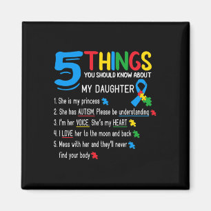 Autistic Daughter Autism Awareness Support Mum Dad Magnet