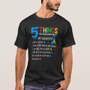 Autistic Daughter Autism Awareness Support Mum Dad T-Shirt