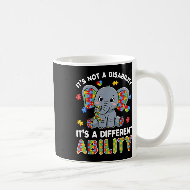 Autistic Different Ability Autism Awareness Elepha Coffee Mug (Right)