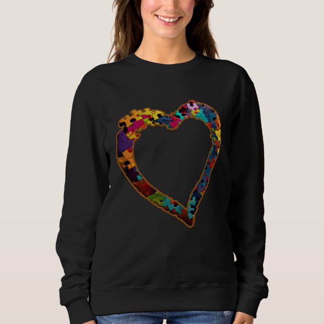 Autistic diversity and equality heart Autism Sweatshirt (Front)