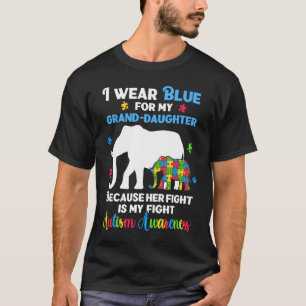 Autistic Elephan Autism Granddaughter Grandpa Gran T-Shirt