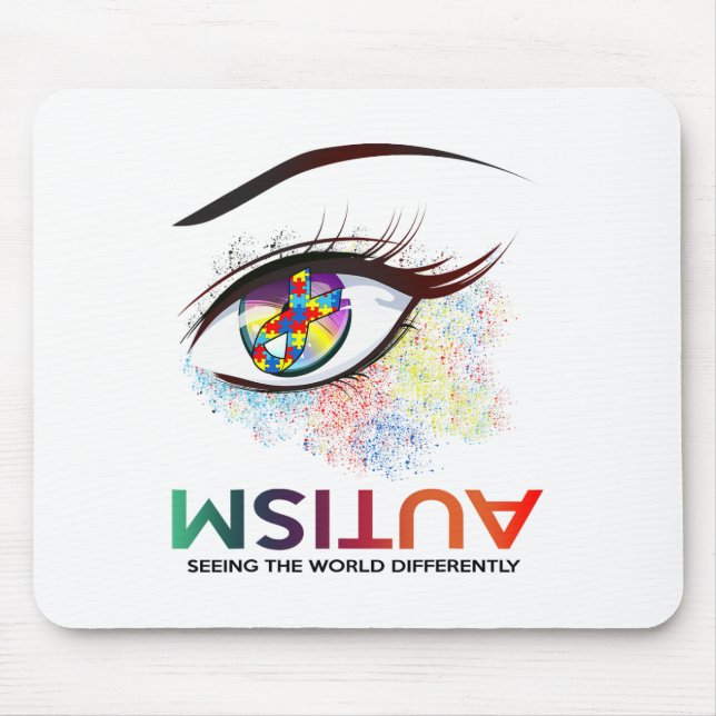 Autistic Eye Seeing The World Differently Autism A Mouse Pad (Front)