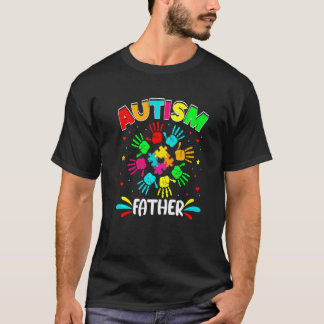 Autistic Father Puzzle Support Family Autism Aware T-Shirt