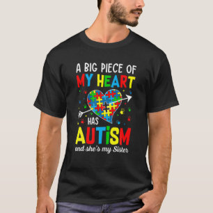 Autistic Girl Piece My Heart Has Autism She's My S T-Shirt