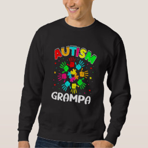 Autistic Grampa Puzzle Support Family Autism Aware Sweatshirt