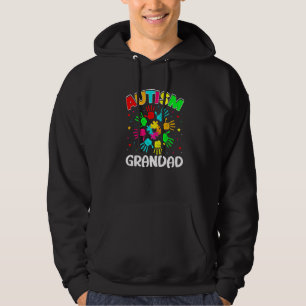 Autistic Grandad Puzzle Support Family Autism Awar Hoodie